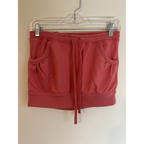 Abercrombie & Fitch XS Mini Sweat Skirt Micro Low Waist Y2K 90s Pink Drawstring